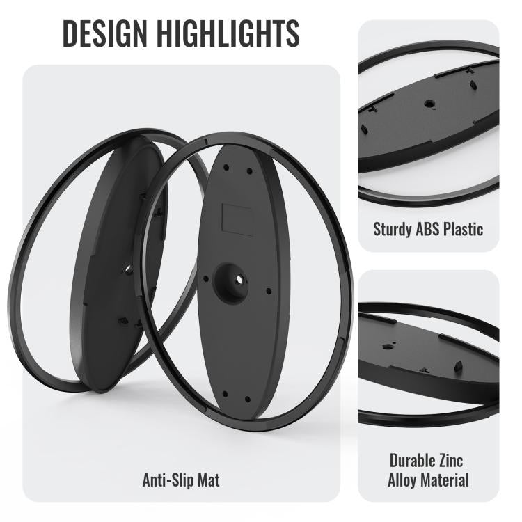 Anti-slip console stand base rings with durable metal alloy design details