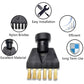 Steam cleaner flat brush head with mixed bristles and black plastic connector