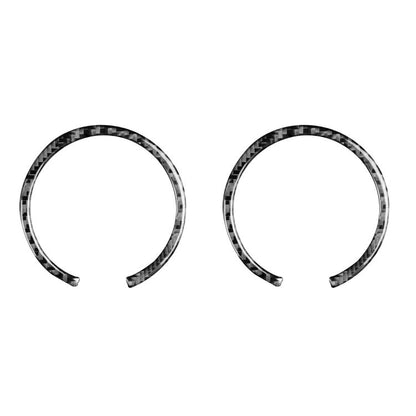 Set of two black dashboard gauge ring stickers with carbon-fiber pattern