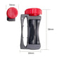 Vacuum switch latch holder with red round latch and size measurements, black