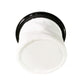 Vacuum dust compartment filter with white pleated bag and black outer ring