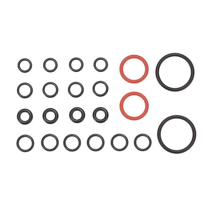 Steam cleaner sealing ring set with O-shaped black rings and two red O-rings