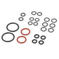 O-shaped sealing rings set in black and red, assorted sizes for steam cleaner