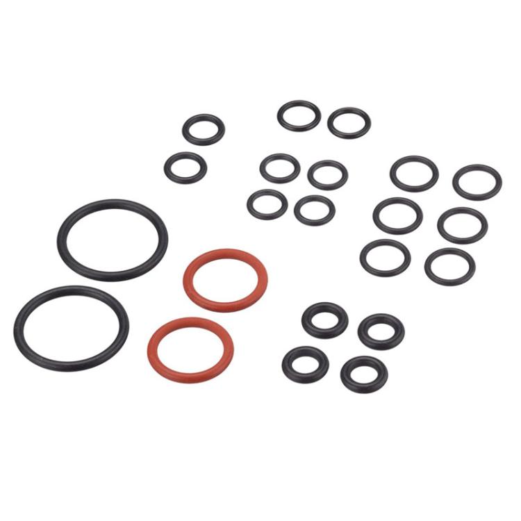 O-shaped sealing rings set in black and red, assorted sizes for steam cleaner