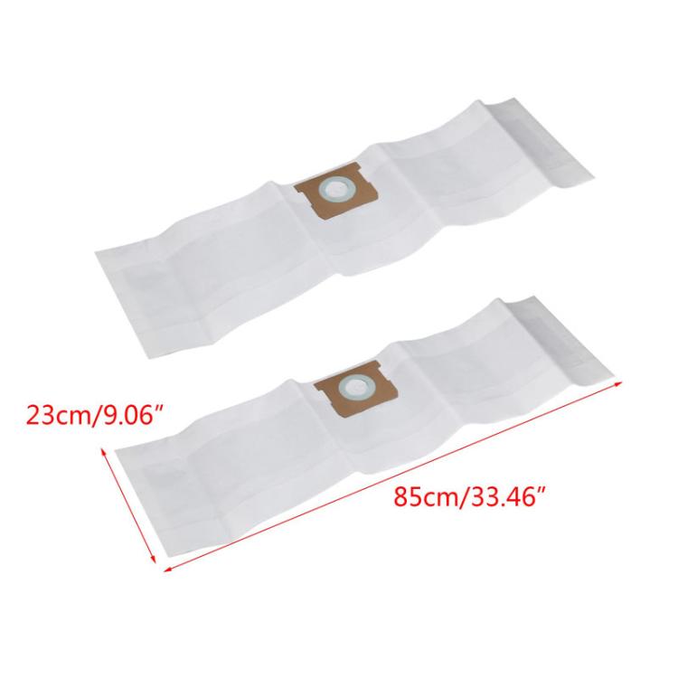 Pair of vacuum dust bags with brown round filter port, white