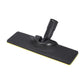 Steam floor brush head with black pad and yellow rim, angled view
