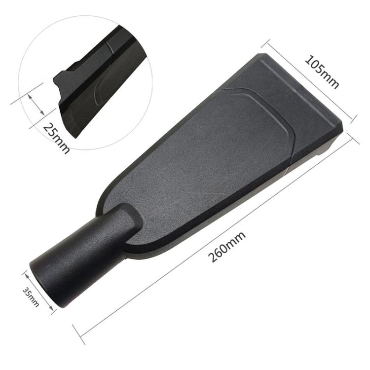 Flat nozzle attachment with measurements, dark gray head and short suction tube