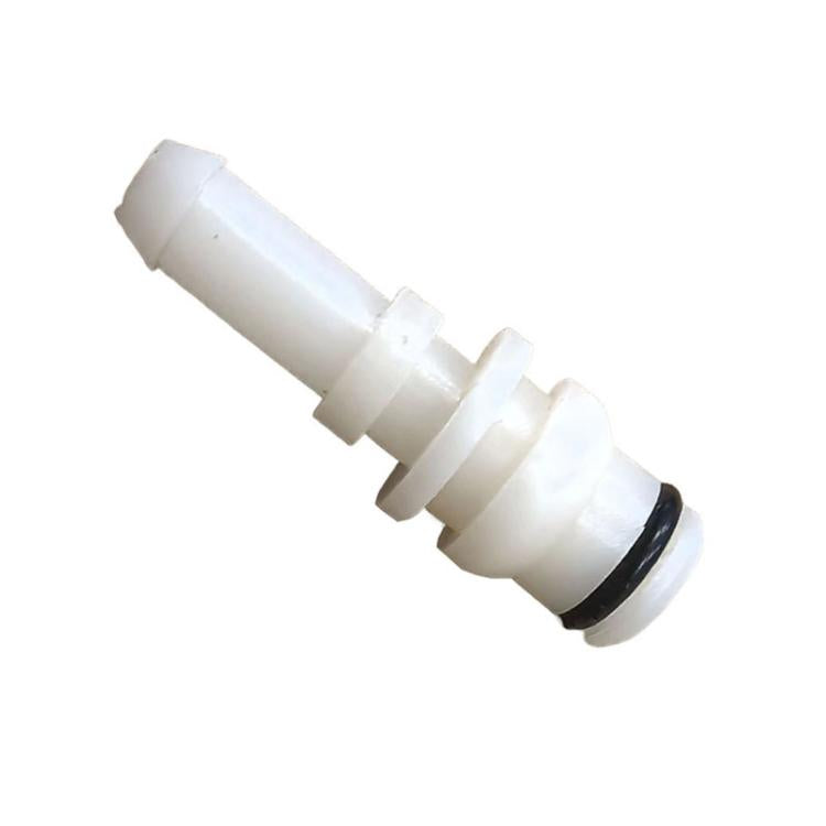 White plastic jet washer handle connector with black seal ring