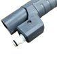 Gray plastic handle connector with white outlet and mounting screw