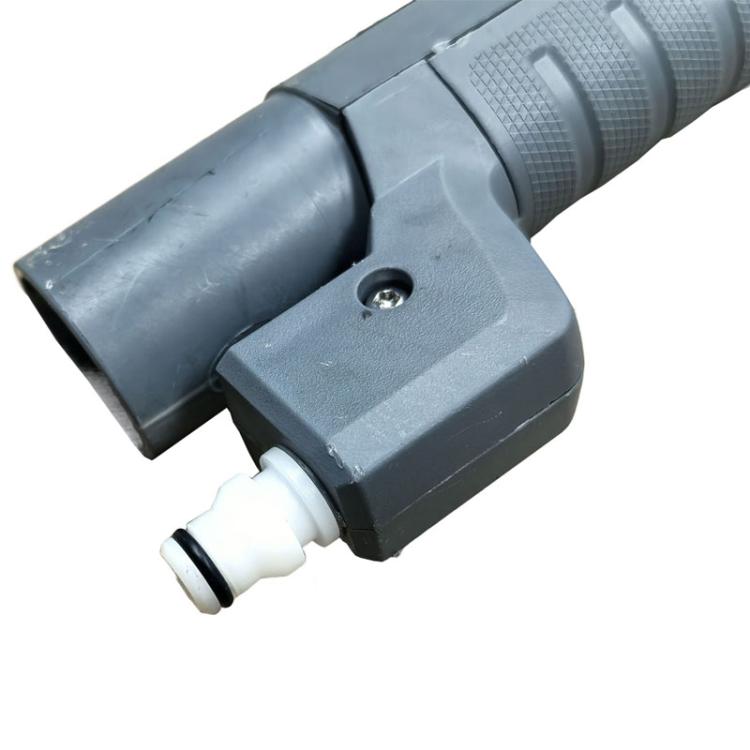 Gray plastic handle connector with white outlet and mounting screw