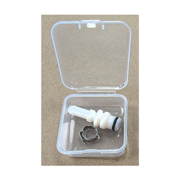 Jet washer handle connector in clear case with white connector and metal ring