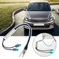 FM antenna signal booster with coiled antenna lead and wiring harness for car radio