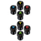 2 Sets Car Modification Aluminum Tire Valve Caps, Graphic Model, Alphabet Model, Red Logo, Blue Logo