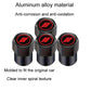2 Sets Car Modification Aluminum Tire Valve Caps, Graphic Model, Alphabet Model, Red Logo, Blue Logo
