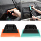 Tint scraper tool set with black blade and orange and teal backing pads