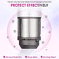 Inner filter mesh screen for hair styler, cylindrical black housing and silver mesh