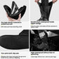 Black motorcycle rain shoe covers with zip closure and anti-slip tread sole