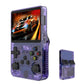Clear purple retro handheld game console with side controls and 3.5-inch screen
