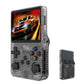 Clear black retro handheld game console with side controls and 3.5-inch screen