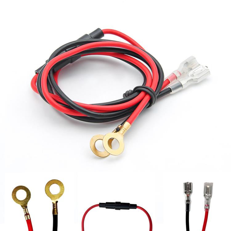 10A 60cm Plug-In Spring O-Type Terminal Power Cable Car Charger Modification Wiring Harness