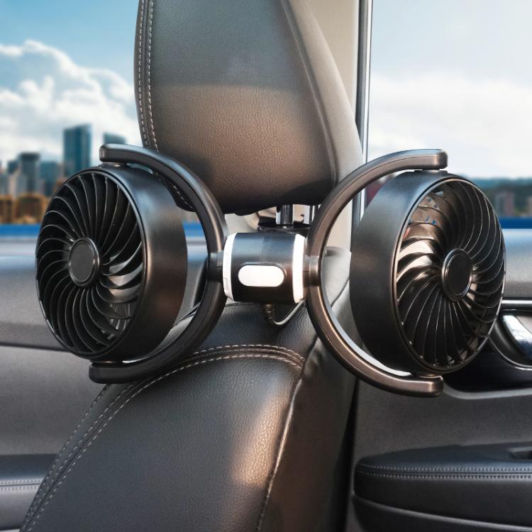 Car Brushless Motor Rear Headrest USB Double Head Fan