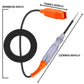 Orange and clear circuit tester pen with black cord, coiled section, and metal probe tip