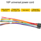 16-pin universal power cord with multicolor wire leads and a black 16-pin connector