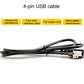 4-pin USB cable with black wire harness and small white USB connector end