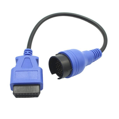 Truck diagnostic adapter cable, blue, 38-pin to OBD16-pin connectors