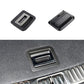 Black trunk puller with chrome insert; shown on car trunk mat