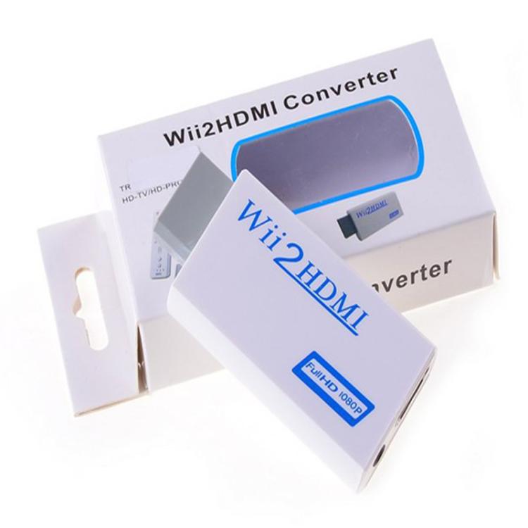 White Wii 2 to HDMI converter in retail box with Full HD 1080p label