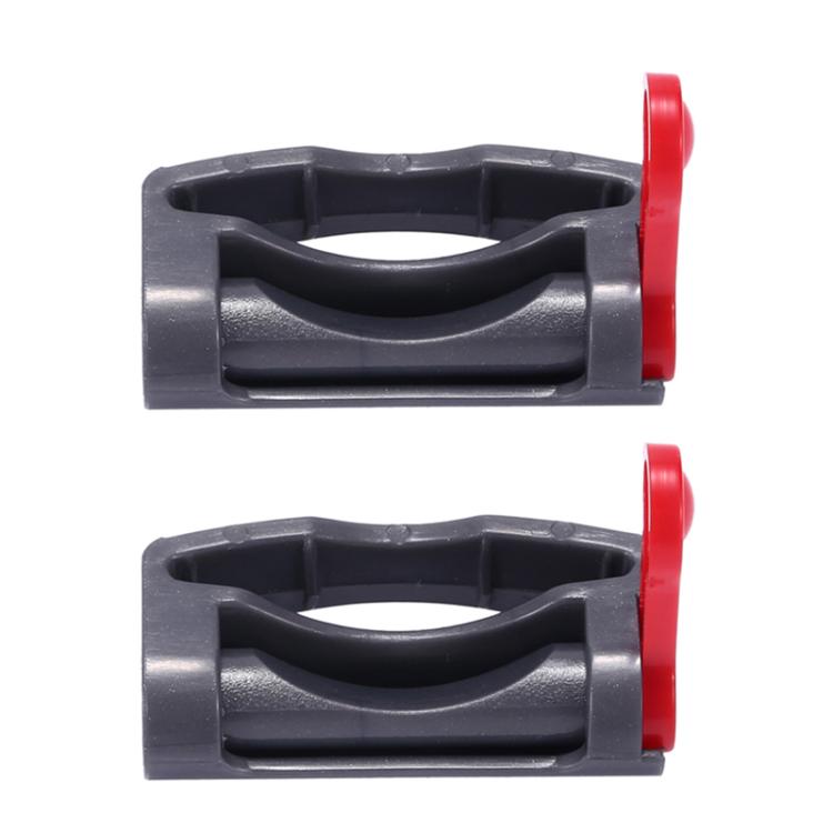 Vacuum switch latch retainer set, dark gray with red end clips (2 pcs)