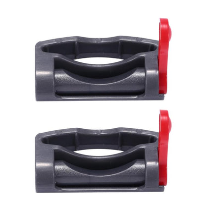 Vacuum switch latch retainer set, dark gray with red end clips (2 pcs)