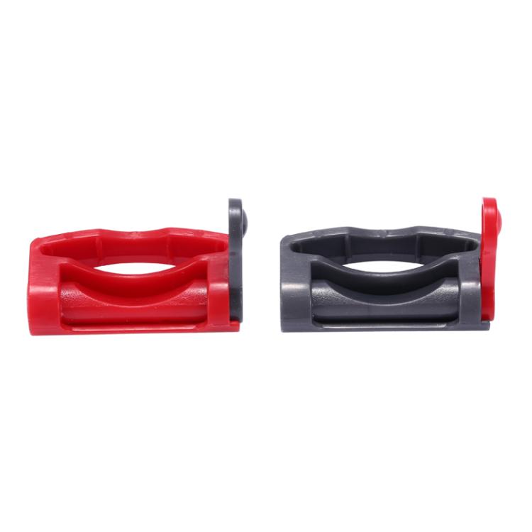 Vacuum switch latch retainer set, one red and one dark gray clip (2 pcs)