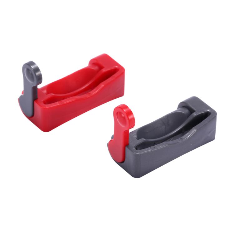 Vacuum switch latch retainers, red and dark gray with mounting tabs (2 pcs)