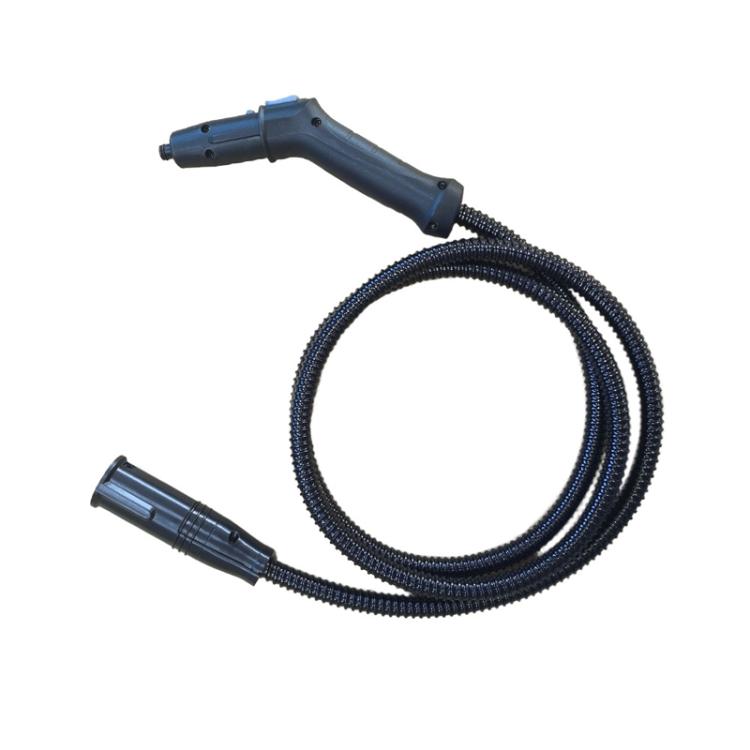 Steam cleaner extension nozzle kit with flexible hose and two nozzle ends