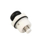 High-pressure washer pump head connector with side view, black hose port