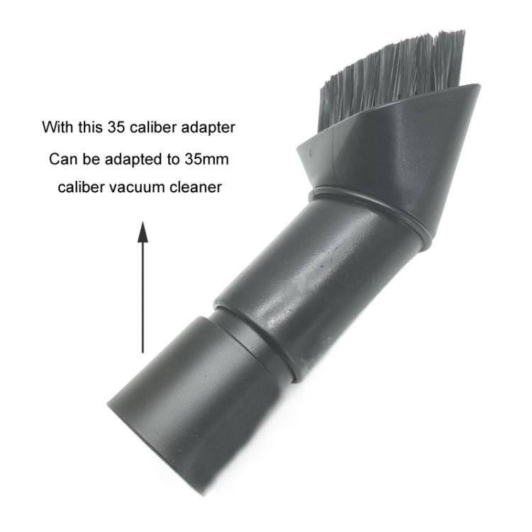 Soft vacuum brush nozzle with cylindrical neck and tall bristle brush head