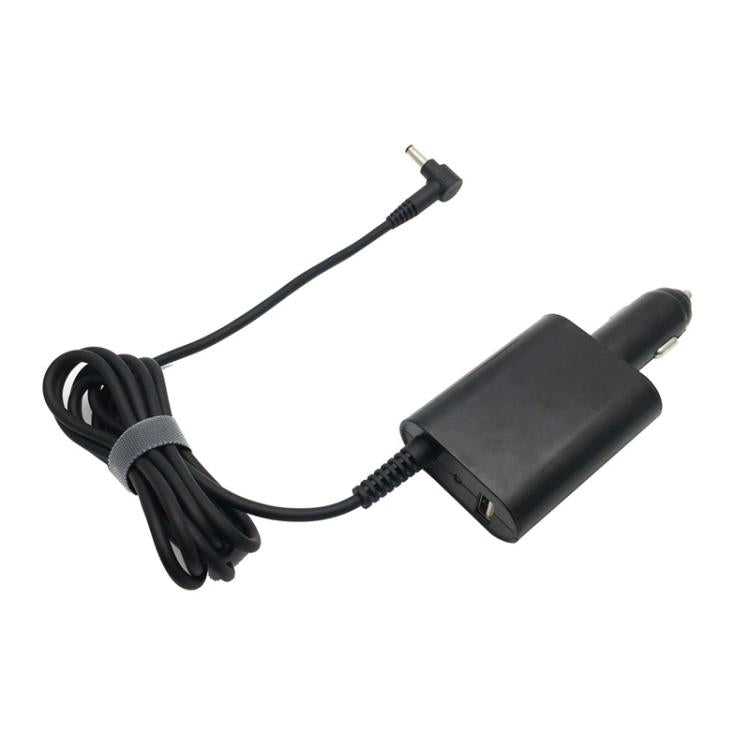 Car vacuum charger adapter with cable and barrel plug, black