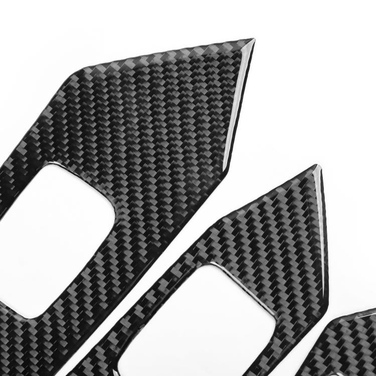 Black carbon-fiber textured lifting panel decorative sticker, right-hand drive, single piece view