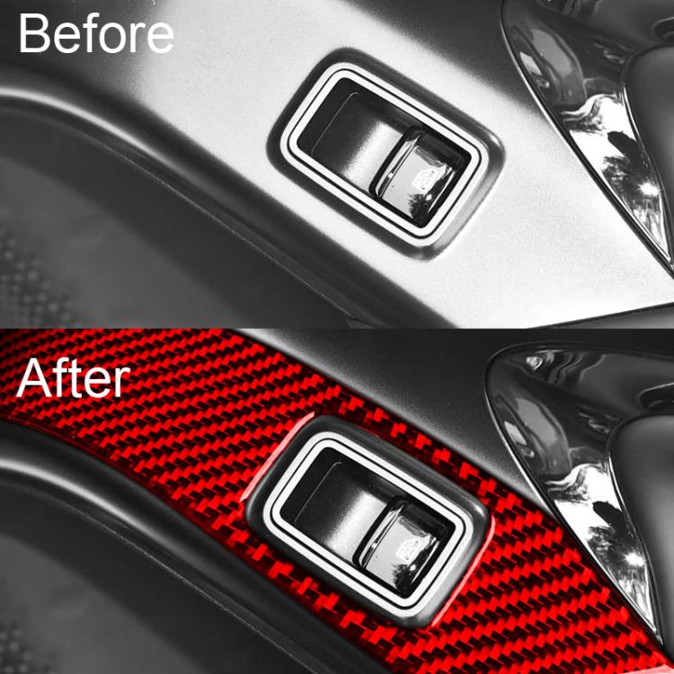 Black carbon-fiber lifting panel decorative stickers installed on car, right-hand drive