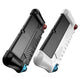 Switch OLED protective shell case with textured grip, viewing stand cutout, and two game card slots