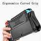 Textured grip TPU shell case for Switch OLED with curved hand strap and reinforced screen opening