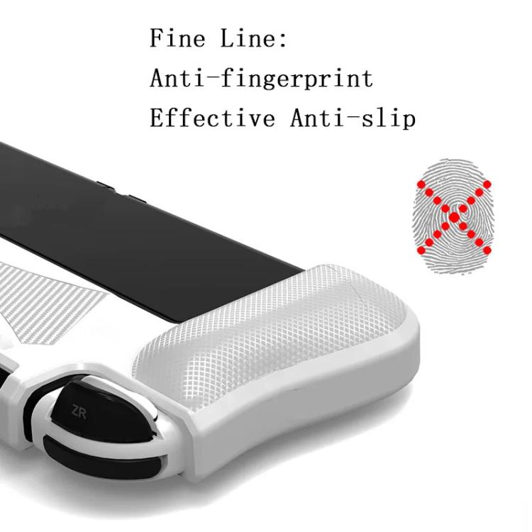 Switch OLED case with anti-slip textured sides and smooth black screen panel