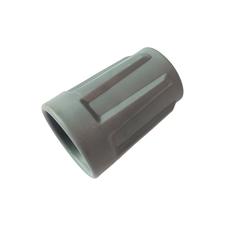 High pressure washer nozzle cap, gray plastic with rectangular grip slots