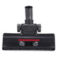 Black floor brush head with front bar and small red safety strip