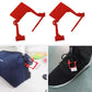 Red plastic security seal tags with locking loops for anti-theft packaging.