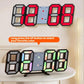 Black-framed RGB 3D luminous digital alarm clock showing red time digits