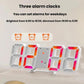 White-framed RGB 3D luminous digital alarm clock with red and pink time digits