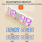 White-framed RGB 3D luminous digital alarm clock with purple time digits